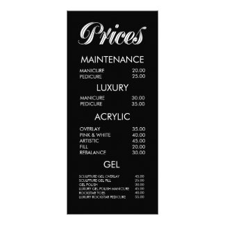 Placas de menu de salão para tipografia branca e p