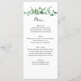 Placas de menu do Eucalyptus Envy