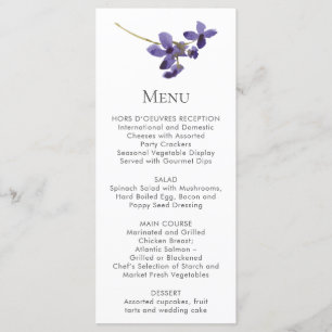 Placas de menu do Solteiro Purple Flower Stem