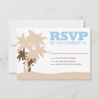 Placas de Modelo RSVP de Palm Trees de Casamento d