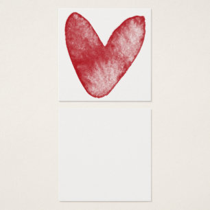Placas de Nota Simples, Vermelho, Watercolor Heart