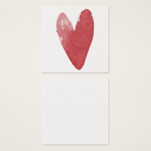 Placas de Nota Simples, Vermelho, Watercolor Heart