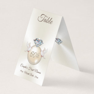 Placas de Número de Mesa para Aniversário de 60 An