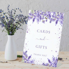 Placas de presentes florais de lavanda