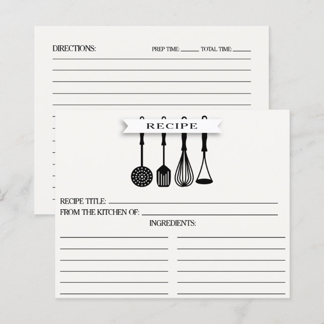 Placas de receitas de Chá de panela para Utensílio (Frente/Verso)
