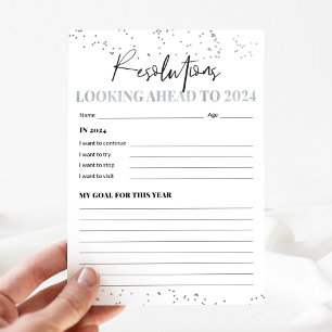 Placas de resolução de 2024 para prata e preto