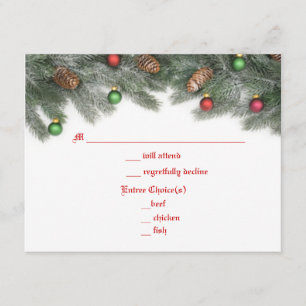 Placas de Resposta de Casamento de Natal de Pine O