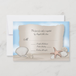 Placas de resposta de casamento de praia