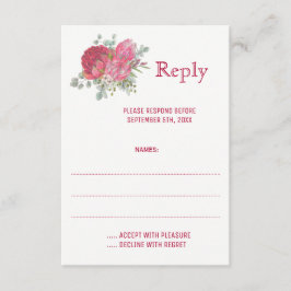 Placas de Resposta de Casamento Proteas Flores