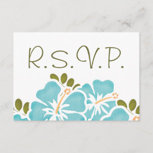 PLACAS DE RESPOSTA DE CASAMENTO RSVP DE HIBISCUS A
