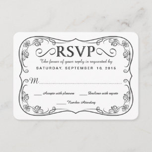 Placas de resposta de casamento RSVP RSVP Rupção N
