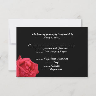 Placas de resposta de Rosa vermelha elegantes com 