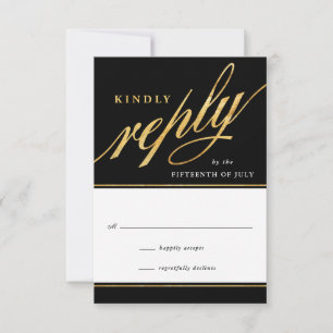 Placas de Resposta de Script Dourado e Preto Moder