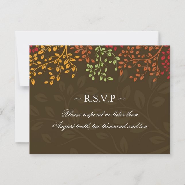 Placas de resposta do casamento outono (Frente)