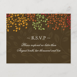 Placas de resposta do casamento outono