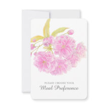 Placas de resposta florais cor-de-rosa para refeiç