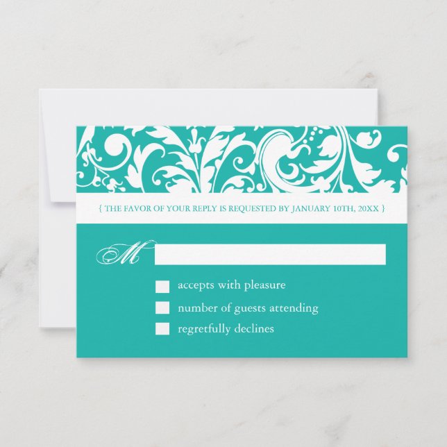 Placas de resposta Jade - RSVP 3,5" X 5" (Frente)