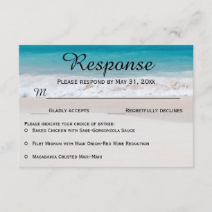 Placas de resposta RSVP de areia branca de águas a