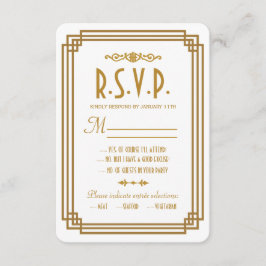 Placas de resposta RSVP de Casamento Branco em Dec