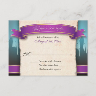 Placas de resposta RSVP de casamento de fairytale