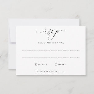Placas de resposta RSVP de Casamento Elegante Simp
