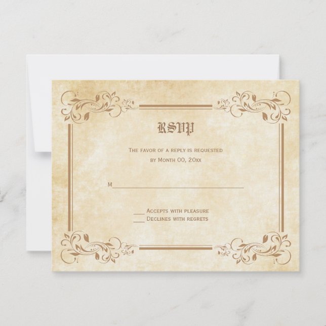 Placas de resposta RSVP de Contato (Frente)