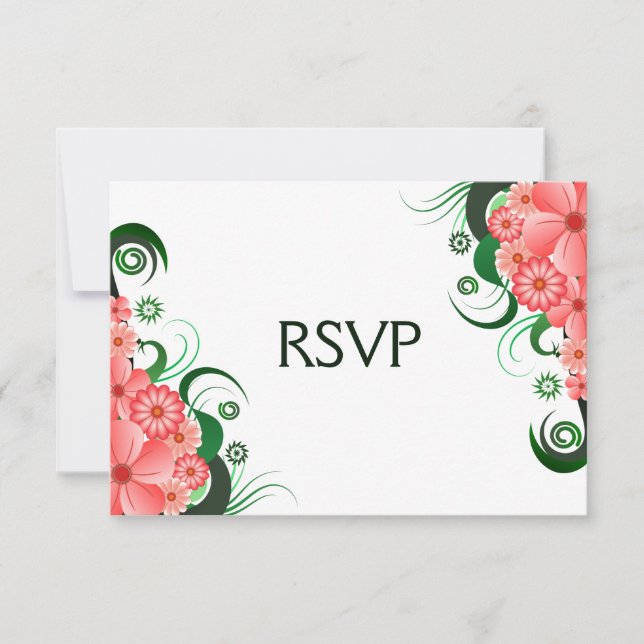 Placas de resposta RSVP Elegante de Hibiscus Rosa  (Frente)