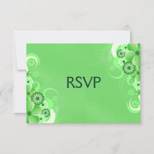 Placas de resposta RSVP Floral Verde de Pastel Esc