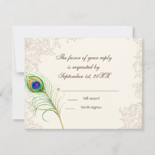 Placas de resposta RSVP - Peacock & Etchings de Vi