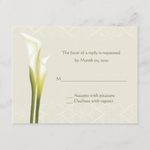 Placas de resposta White Calla Lily