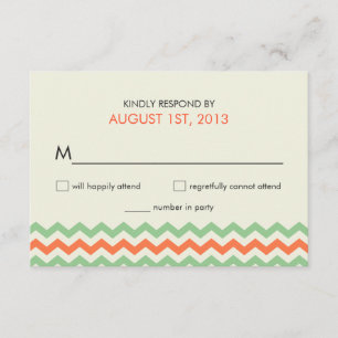 Placas de resposta Zigzag Zevron RSVP Casamento