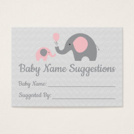 Placas de Sugestão de Nome do Chá de fraldas Elefa