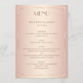 Placas de Vintagem do Menu Blush Wedding