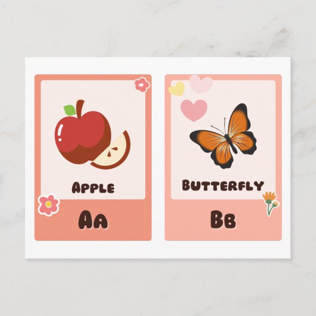 Placas embutidas do alfabeto | Cartões educativos  (Frente)