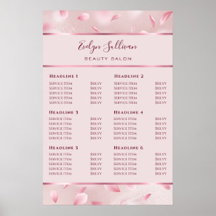 Placas Flores Faux Foil Price List Poster