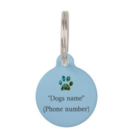 Placas Para Pet Etiqueta de Cachorro Azul