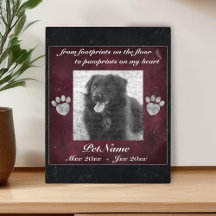 Pet Memorial Red Black Marble Efeito Prata