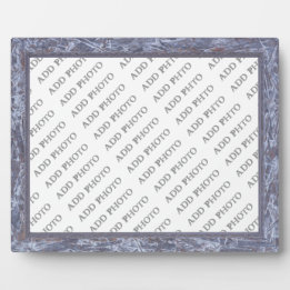 Placas Quadro Clássico Azul-Cinza Adicionar Folha de Foto