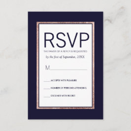 Placas RSVP Azul de Marinho Rosa simples
