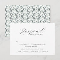 Placas RSVP com padrão verde de senso de escolha d