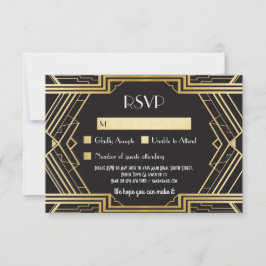 Placas RSVP — Convites de casamento Vintage Gatsby