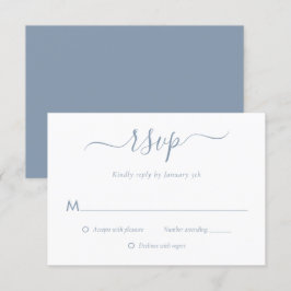 Placas RSVP de Casamento Azul Moderno