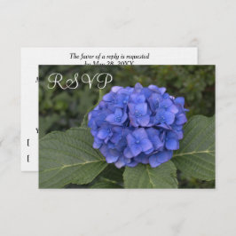 Placas RSVP de Casamento Blue Hydrangea Floral