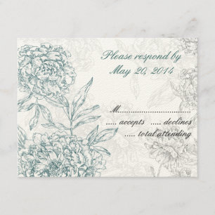 Placas RSVP de Casamento Botânico Elegante Jade Cr