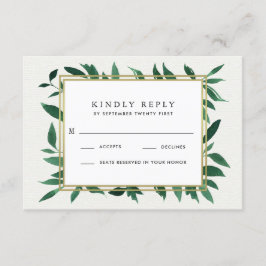 Placas RSVP de Casamento Botânico Greenery Waterco