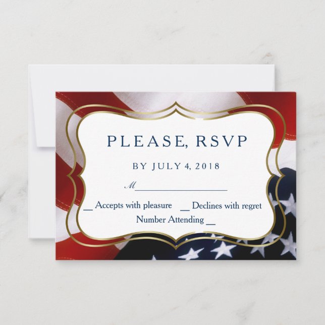 Placas RSVP de Casamento com bandeira exclusiva do (Frente)