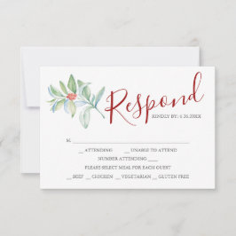 Placas RSVP de Casamento com Vermelho de Escolha d