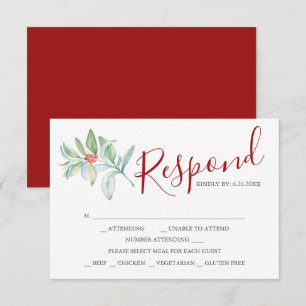 Placas RSVP de Casamento com Vermelho de Escolha d