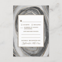 Placas RSVP de Casamento de Agato Geode Gemstone