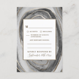 Placas RSVP de Casamento de Agato Geode Gemstone